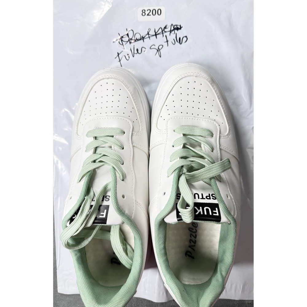 Pazzle Pixie-01 Shoes Womens Size 10 White‎ Green Platform Casual Sneakers